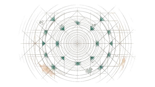 Illustration abstraite : cercles concentriques et motifs représentant la perception