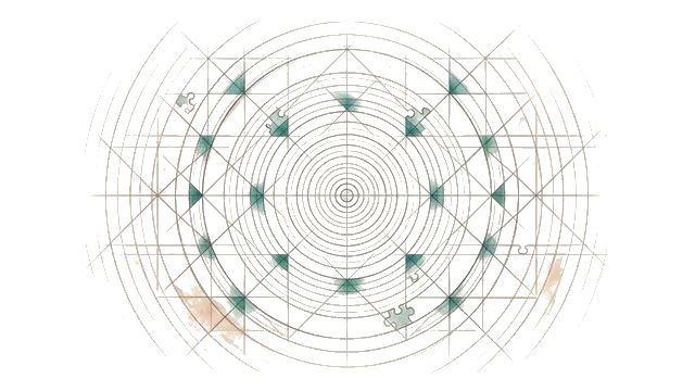 Illustration abstraite : cercles concentriques et motifs représentant la perception